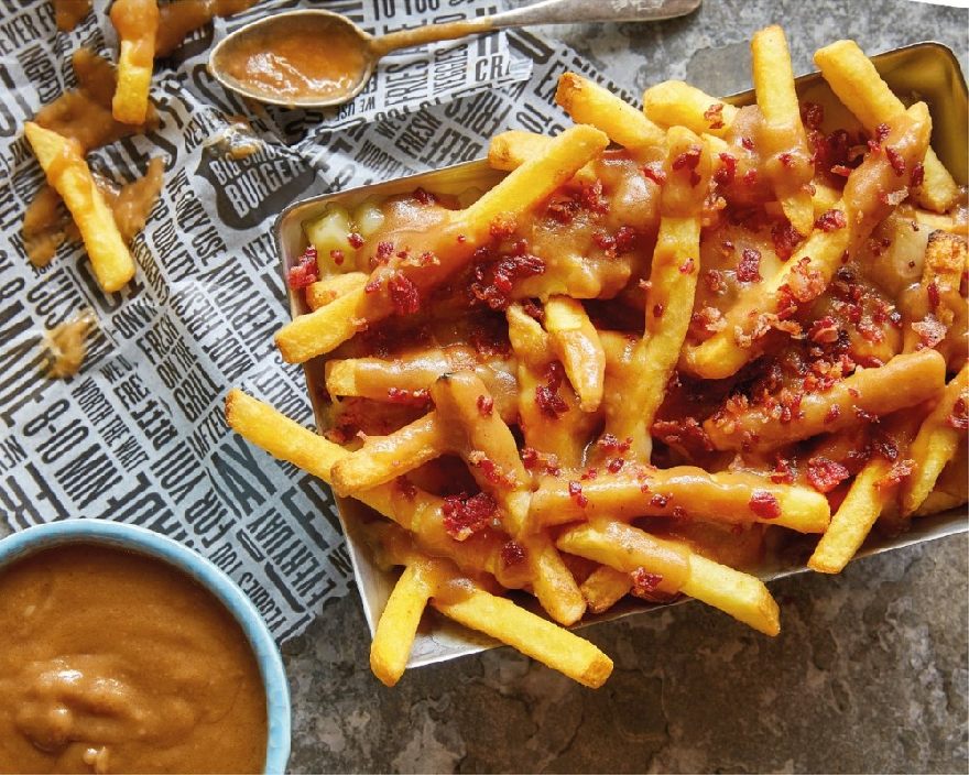French fries with sauce.