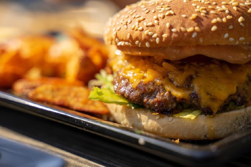 Burger and fries