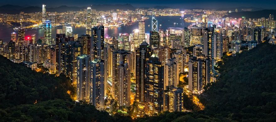 Hongkong am Abend.